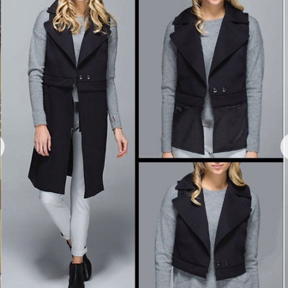 Lululemon black convertible vest/coat/jacket - 3 ways to wear! EUC